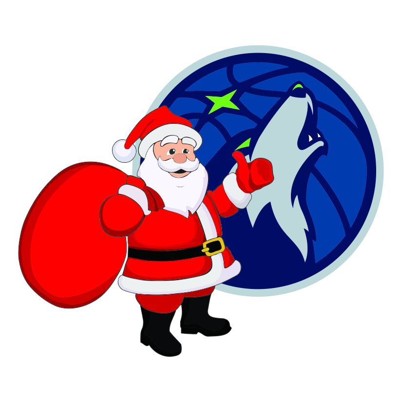 Minnesota Timberwolves Santa Claus Logo iron on paper